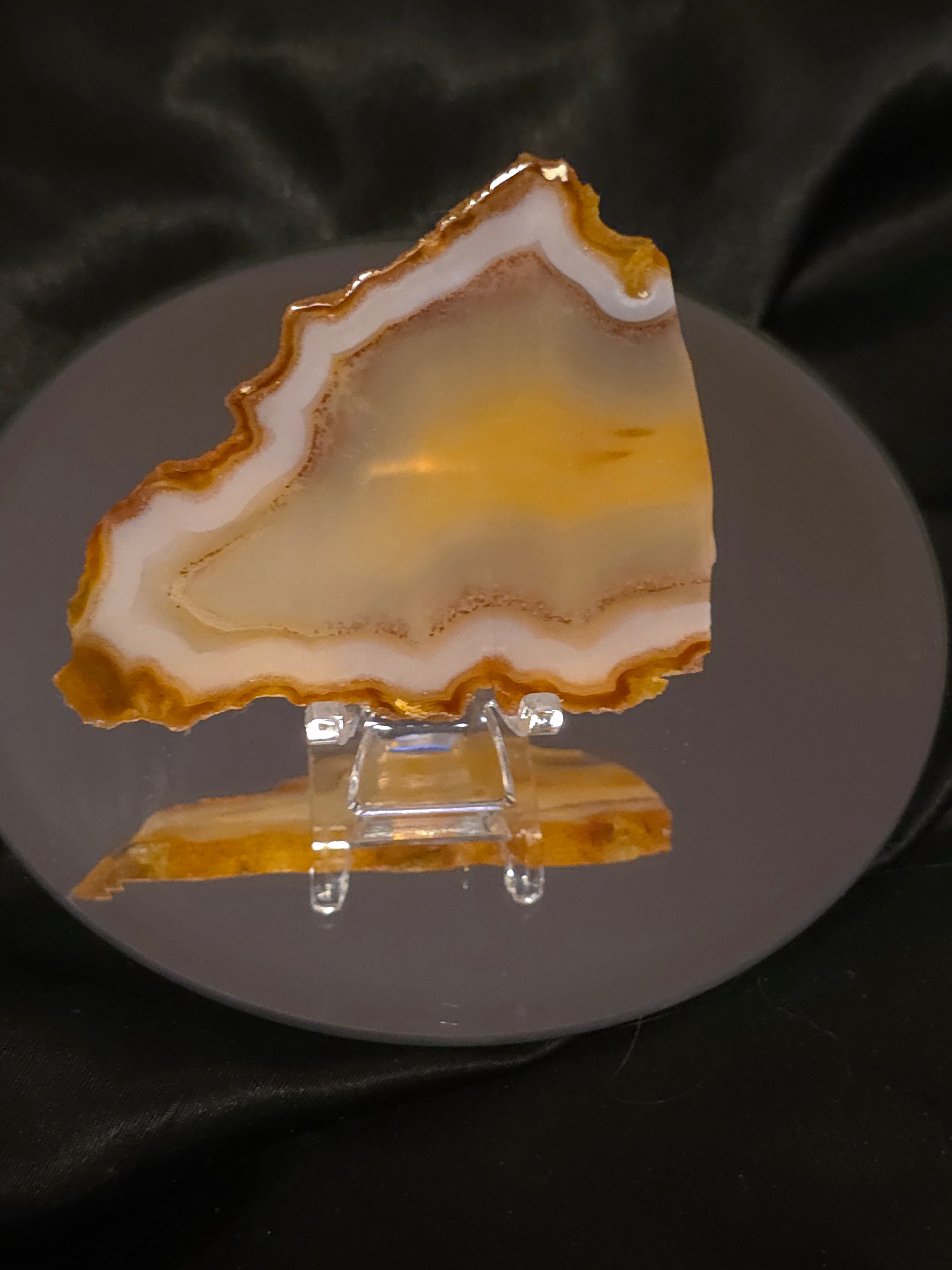 Natural Agate slice, For Balance, Grounding & Gentle Strength