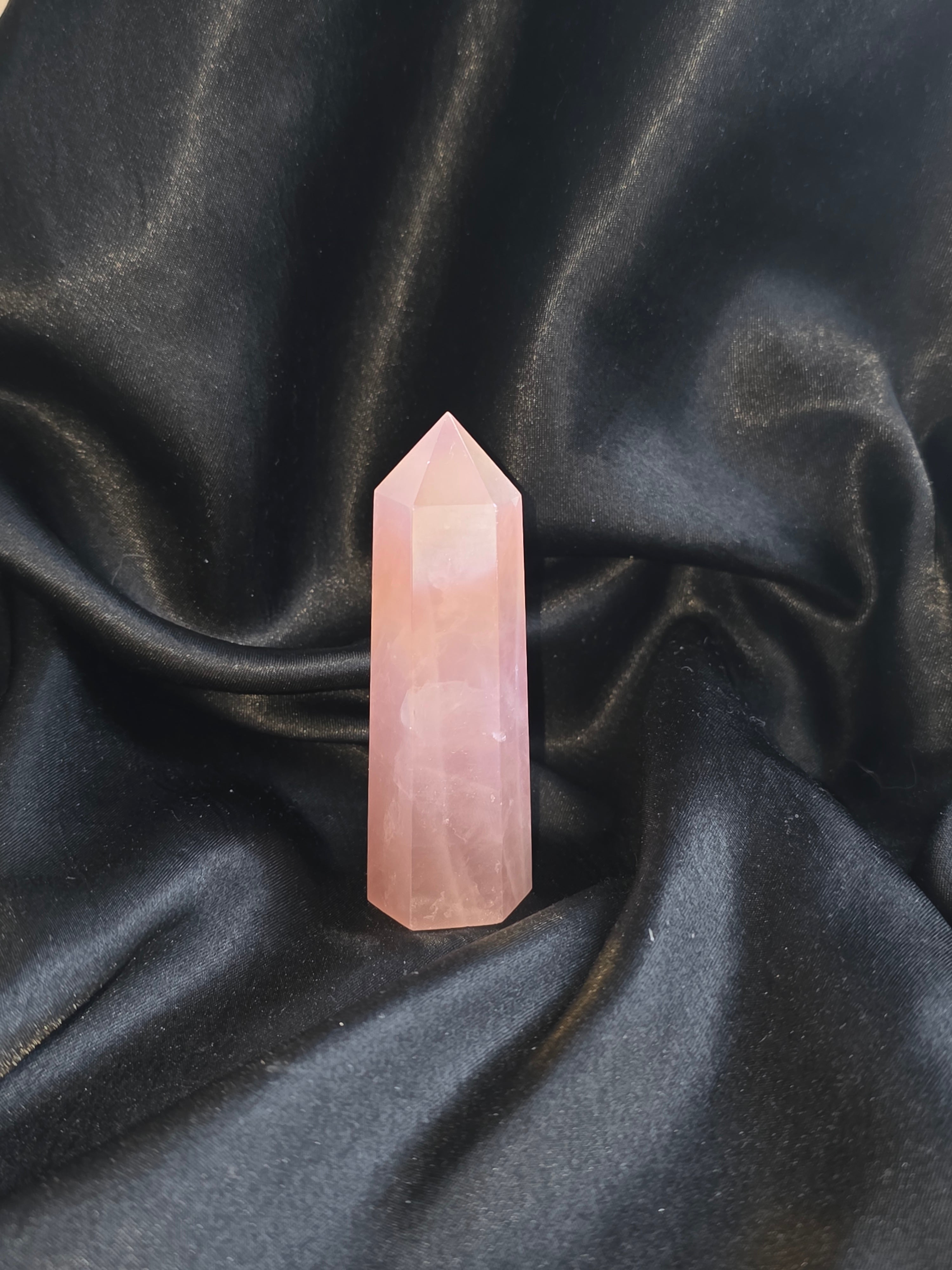 Angel Aura Rose Quartz Crystal Point (78.98g)