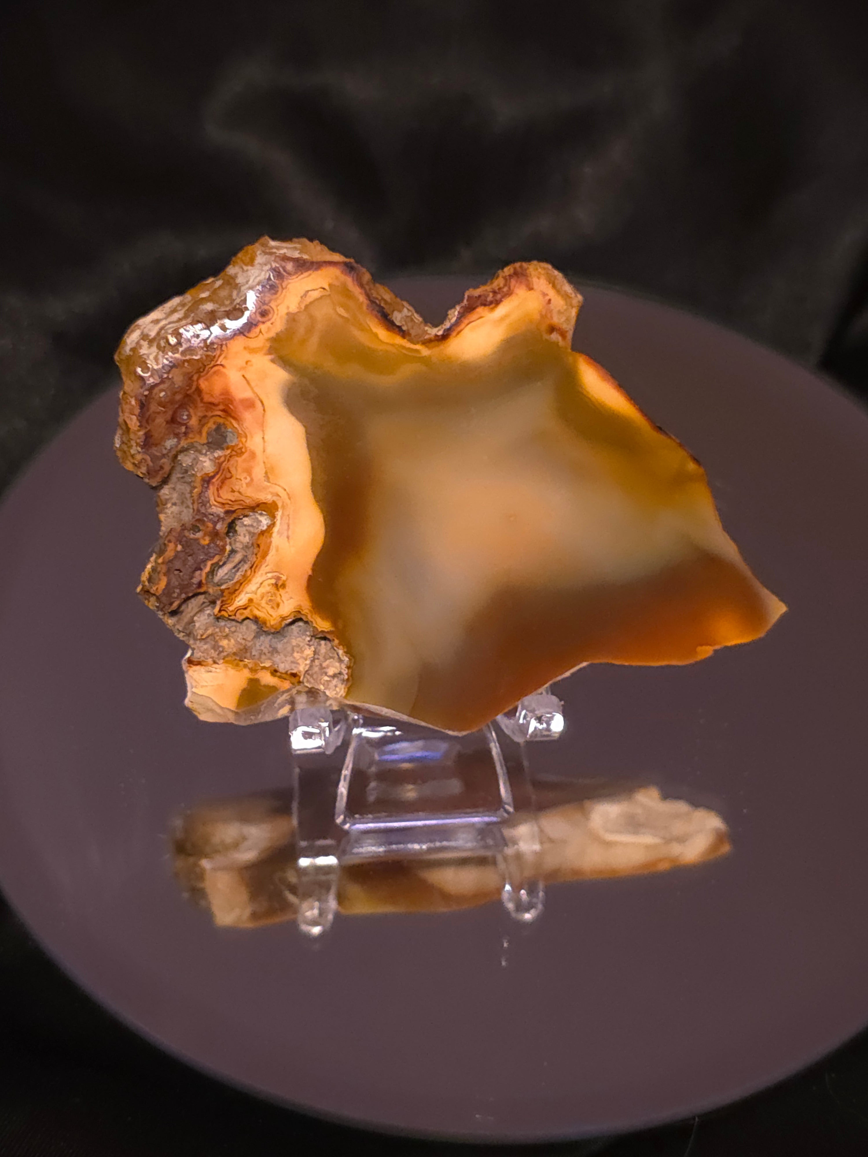 Natural Agate slice, For Balance, Grounding & Gentle Strength